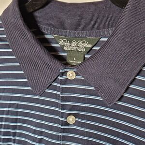 Brooks Brothers Country Club Performance Mens Lrg Knit Striped Polo‎ Shirt Golf